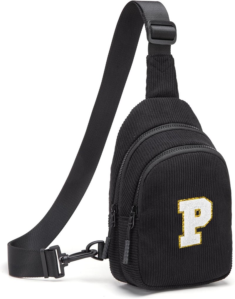 Viverte Small Corduroy Sling Bag Initial Crossbody Bag Fanny Pack for Girls Personalized Birthday Gifts for Teen Girls Gifts - Image 1